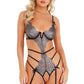 Strappy Metallic Lace Teddy