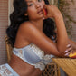 Satin and Lace Bralette and Garter Set