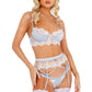 Satin and Lace Bralette and Garter Set