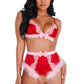 Lace and Satin Marabou Bra Set