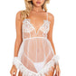 Feather Trim Bridal Corset
