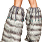 Fur Leg Warmers with Beaded Fringe
