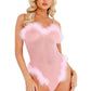 Sheer Faux Fur Trimmed Teddy