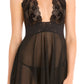 Lace and Mesh Halter Chemise