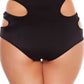High-Waist Shorts with Cut Outs