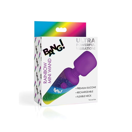 Bang! Mini baguette vibrante en silicone Rainbow