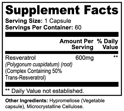 Naysa Nutra - Resvératrol 50% 600mg