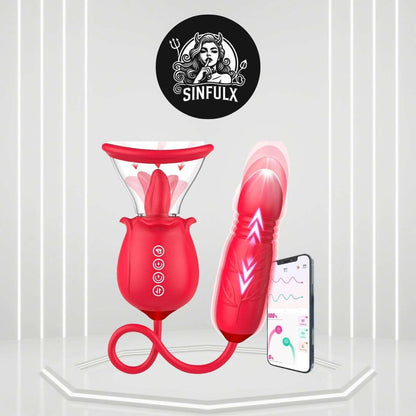 RoseBloom Clit Suction Dildo Vibrator