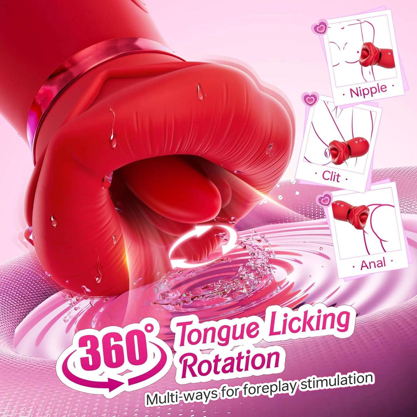 Estimulador de Clítoris con Lengua Giratoria y Control por App RoseLick