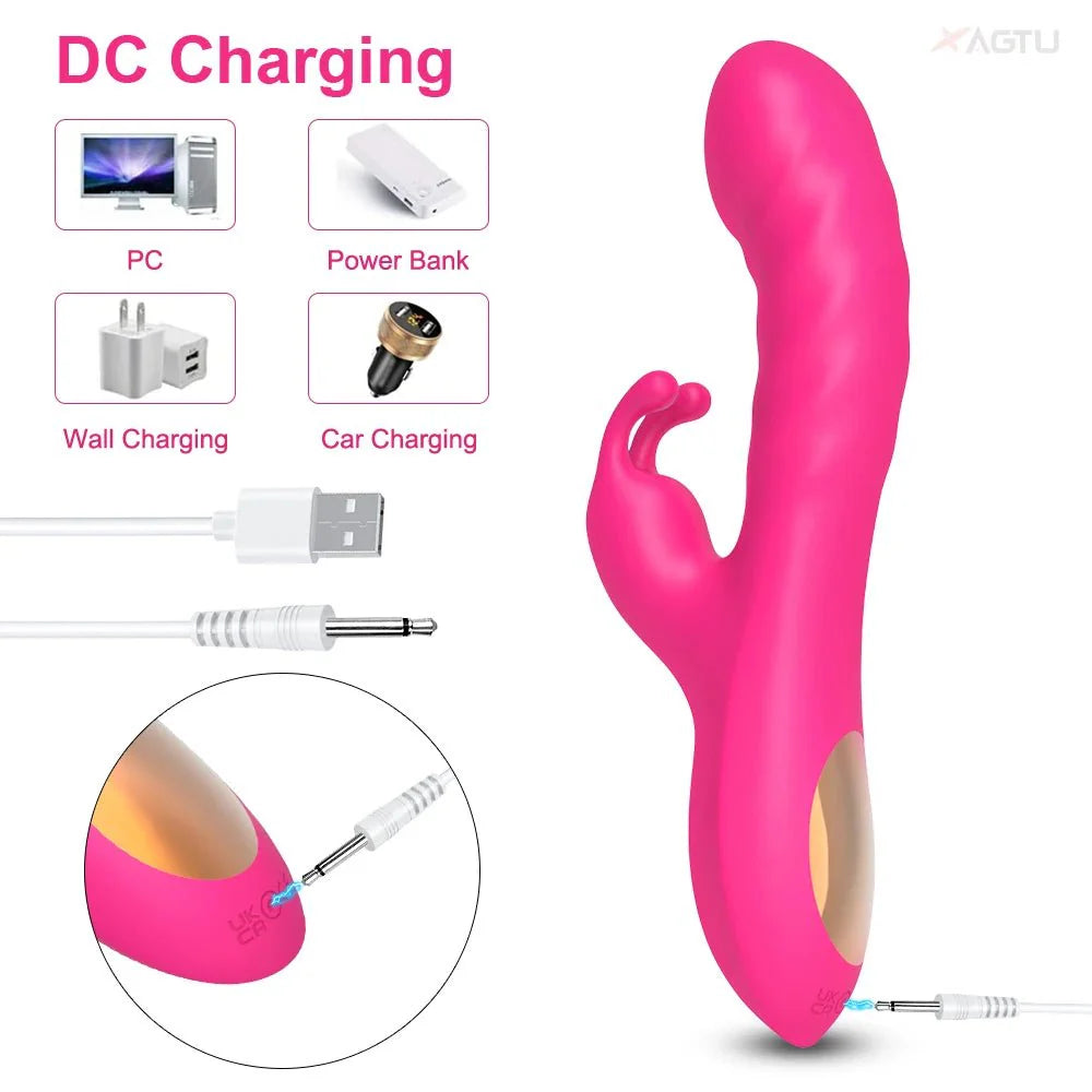 Vibrador RoseThrust Royale Rabbit de empuje con 10 modos