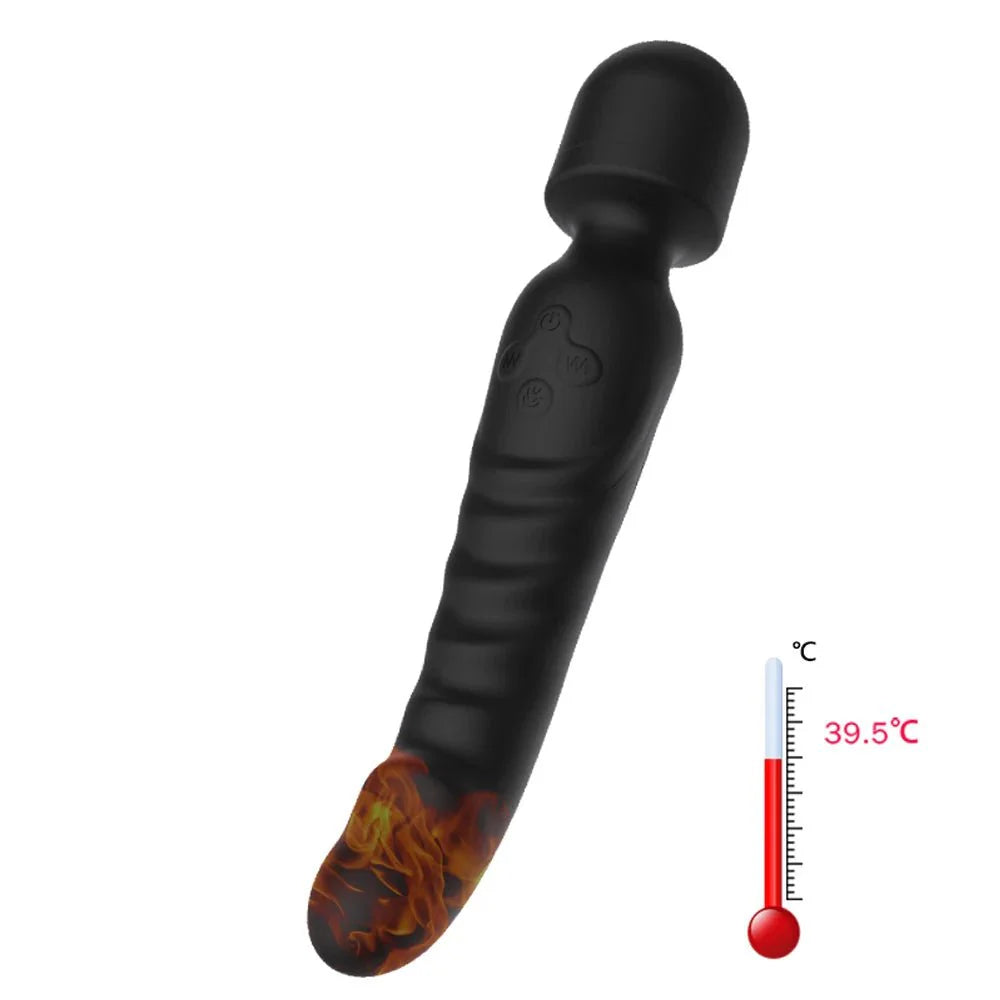 VeloraIgnite Vibrador con varita de doble cabezal térmico
