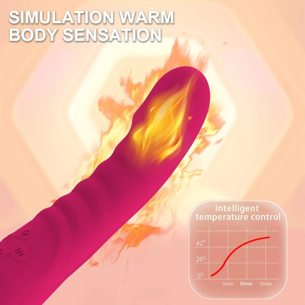 VeloraIgnite Vibrador con varita de doble cabezal térmico