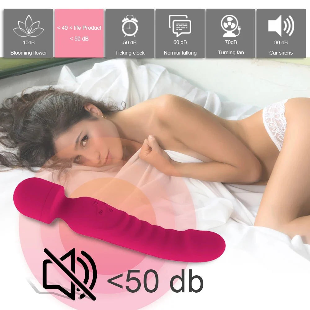 VeloraIgnite Vibrador con varita de doble cabezal térmico
