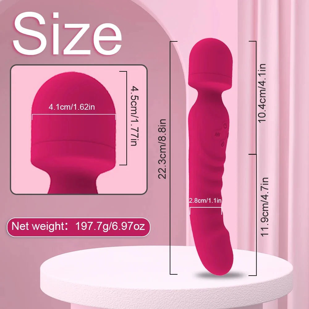 VeloraIgnite Vibrador con varita de doble cabezal térmico