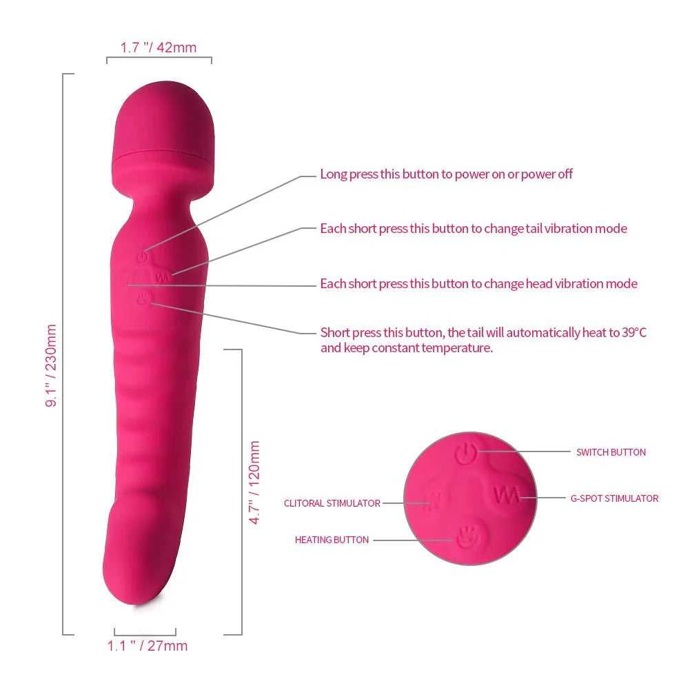 Vibrateur baguette chauffant double tête IgniteFlex