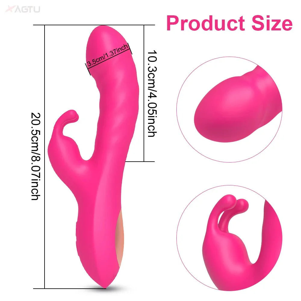 Vibrador RoseThrust Royale Rabbit de empuje con 10 modos