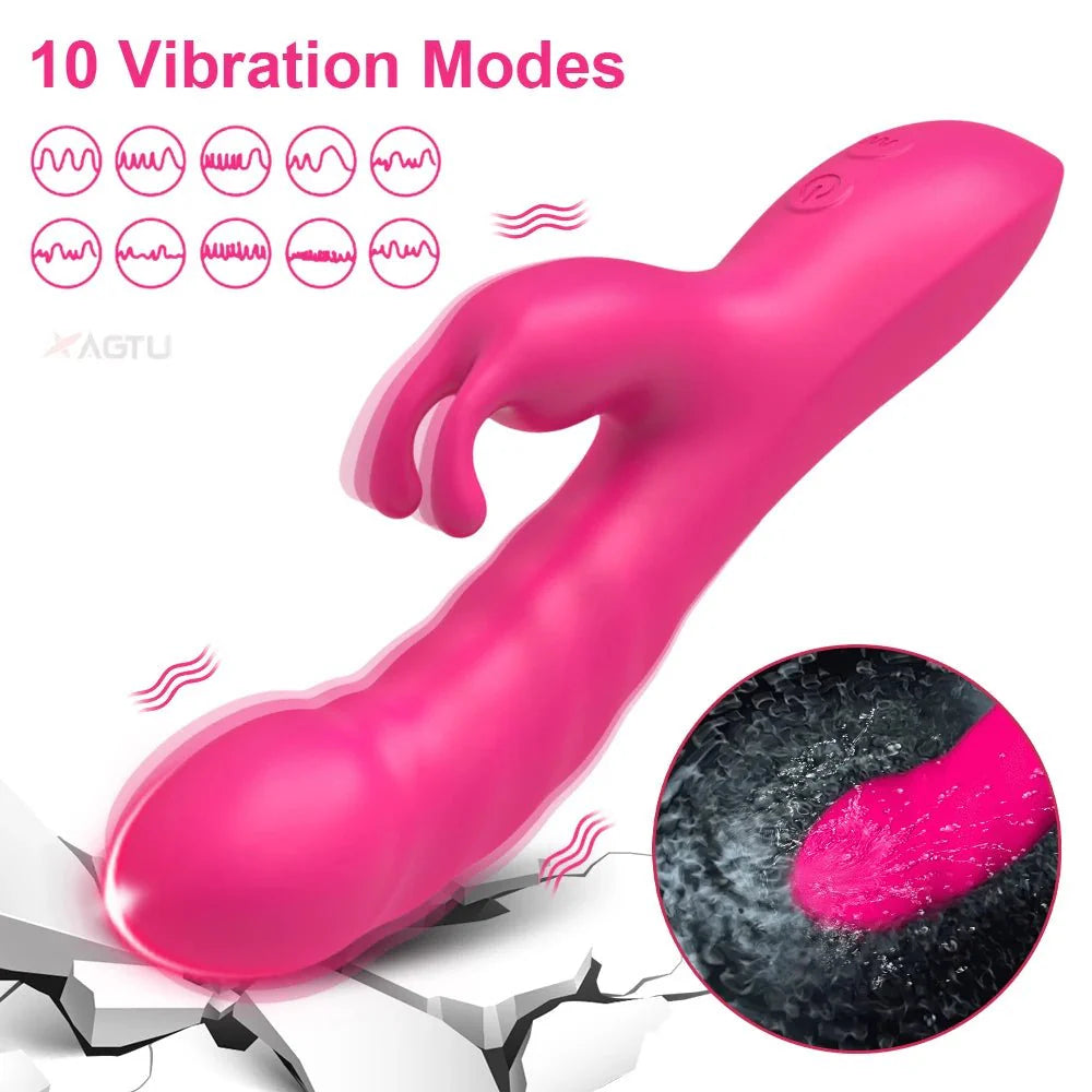 Vibrador RoseThrust Royale Rabbit de empuje con 10 modos