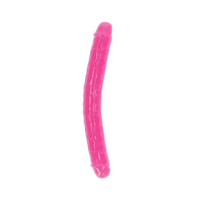 RealRock 12" Doble Dong Brilla en la Oscuridad - Rosa Neón