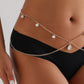 Criss Cross Pearl Belly Chain