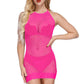 Seamless Mesh High Neck Dress