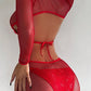 Racy Sheer Red Micro Mini Dress