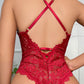 Scalloped Lace Teddy with Lace Cut Out