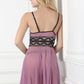 Plus Size Metallic Lace Flyaway Lingerie Babydoll