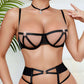 Sexy Strappy Half Cup Bra Set