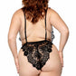 Plus Size Eyelash Lace Low Cut Teddy