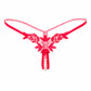 Embroidered Crotchless Pearl Thong