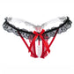 Flirty Ruffled Crotchless Pearl Thong