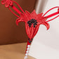 Embroidered Lily Crotchless Panty
