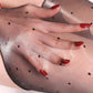 Sheer French Dot Raw Edge Stockings
