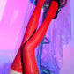 Shiny Sheer Thigh Highs with Lace