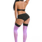 Shiny Contrast Thigh Highs