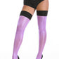 Shiny Contrast Thigh Highs
