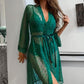 French Dot Mesh Bridal Robe and Bra Set