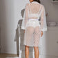 French Dot Mesh Bridal Robe and Bra Set