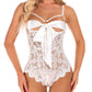 Lace Open Bust Bow Teddy
