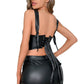 Plus Size Black Pleather Bustier