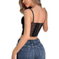 Plus Size Black Mesh and Lace Bustier