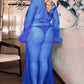 Plus Size Deluxe Marabou Trim Robe