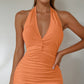 Cinched Halter Mini Dress