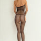 Plus Size Halter Cut Out Patterned Bodystocking