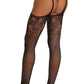 Seamless Floral Suspender Stockings