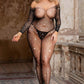 Plus Size Rhinestone Net Bodystocking