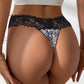 Plus Size Sexy Thong Panty with Floral Lace Band