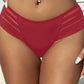 Plus Size Stripe Mesh Bikini Panty