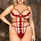 Plus Size Delicate Floral Strappy Teddy