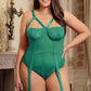 Plus Size Slim Mesh and Lace Teddy